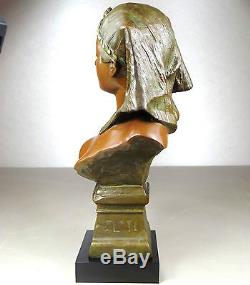 1900 L. Hottot Rare Statue Sculpture Buste Art Nouveau Deco Orientaliste Egypte