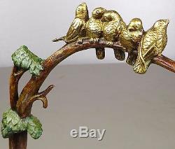 1910/1920 M. Decoux Rare Statue Sculpture Art Deco Bronze Dore Oiseaux Animalier