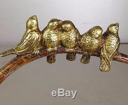 1910/1920 M. Decoux Rare Statue Sculpture Art Deco Bronze Dore Oiseaux Animalier