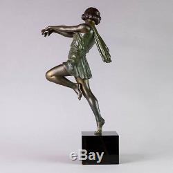 1920 / 1930 Art Deco Sculpture Statue Toga Dancer Signée Carlier