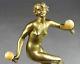 1920/1930 Descomps Statue Sculpture Art Deco Chryselephantine Bronze Danseuse Nu