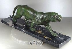 1920/1930 DH CHIPARUS RARE GRDE STATUE SCULPTURE ANIMALIERE PANTHERE FELIN SUPRB