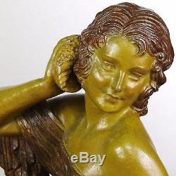 1920/1930 Dh Chiparus Rare Grande Statue Sculpture Art Deco Femme Nue L'echo N°1