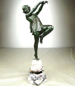 1920/1930 E. Carlier Grde Statue Sculpture Ep. Art Deco Danseuse Ballerine Femme