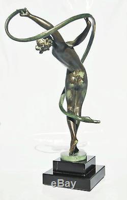 1920-1930 Fayral Max Le Verrier Rare Grande Sculpture Danseuse Fonte D'art