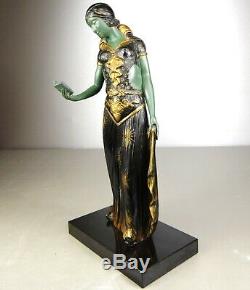 1920/1930 G Van De Voorde Rare Belle Statue Sculpture Ep Art Deco Femme Elegante