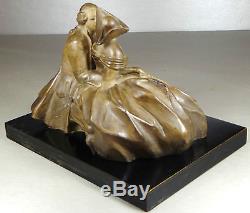 1920/1930 Guido Cacciapuoti Statue Sculpture Ep Art Deco Terre Cuite Homme Femme