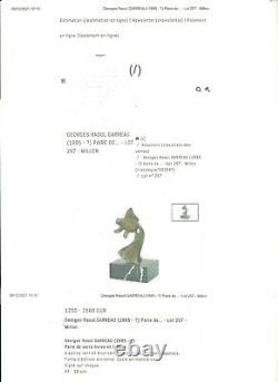 1920/1930 Gr. Garreau Serre-livres Statue Sculpture Ep. Art Deco Bronze Poissons