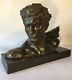 1920/1930 H Gauthiot Rare Statue Sculpture Buste Art Deco Bronze Homme J. Mermoz