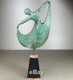 1920/1930 Limousin Rare Statue Sculpture Art Deco Danseuse Ballerine Femme Typee