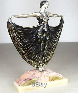 1920/1930 LIMOUSIN RARE STATUE SCULPTURE ART DECO DANSEUSE FEMME ELEGANTE A VOIR