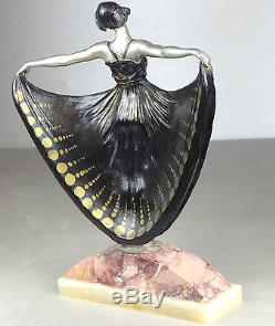 1920/1930 LIMOUSIN RARE STATUE SCULPTURE ART DECO DANSEUSE FEMME ELEGANTE A VOIR