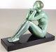 1920/1930 M Guiraud Riviere Rare Sprb Statue Sculpture Art Deco Bronze Femme Nue