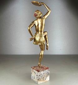 1920/1930 M. Guiraud-riviere Rare Statue Sculpture Art Deco Danseuse Tzigane Nue