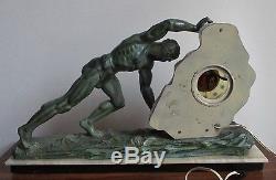 1920/1930 MAX LE VERRIER GRANDE STATUE SCULPTURE Veilleuse, pendule ART DECO
