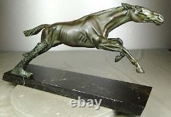 1920/1930 Max Le Verrier Spb Statue Sculpture Animalier Art Deco Cheval Equestre