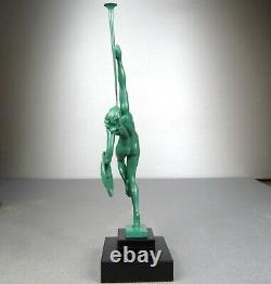 1920/1930 P. Le Faguays Guerbe Max Le Verrier Statue Sculpture Art Deco Danseuse