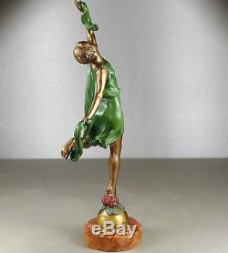 1920/1930 P. Sega Superb Rare Statue Sculpture Art Deco Danseuse Femme Ballerine