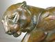 1920/1930 Plagnet Rare Grd Statue Sculpture Art Deco Panthere Felin Lionne Fauve