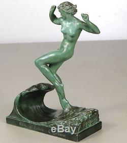 1920/1930 R Guerbe P Le Faguays Max Le Verrier Statue Sculpture Art Deco Vague
