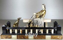 1920/1930 R. Lullier Chiparus Statue Sculpture Chryselephantine Art Deco Levrier
