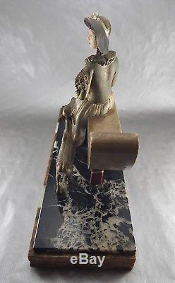 1920/1930 R Lullier Chiparus Statue Sculpture Chryselephantine Art Deco Chevreau