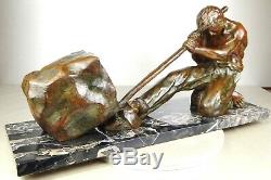 1920/1930 Santi Grnde Statue Sculpture Art Deco Bronze Homme Carrieriste Athlete