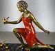 1920/1930 U Cipriani Rare Grande Statue Sculpture Art Deco Femme Oiseau Danseuse