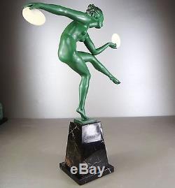 1920/30 Derenne Bouraine M Le Verrier Statue Sculpture Art Deco Chryselephantine