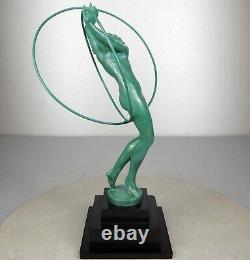 1920/30 Fayral Le Faguays Max Le Verrier Statue Sculpture Art Deco Danseuse Nue