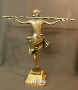 1925 statue sculpture art déco danseuse Le Faguays bronze 6 kg54cm rare chic