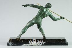 1930/40 Art Deco Statue Sculpture Athlete Signée J. Berthel