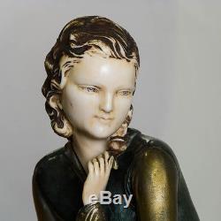 1930 Art Deco Sculpture Statue Chryselephantine Signée Menneville