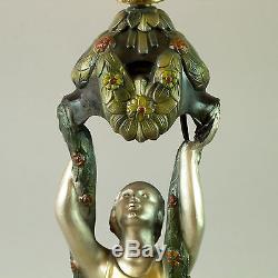 1940 LAMPE ART DECO STATUE SCULPTURE EN REGULE SPELTER