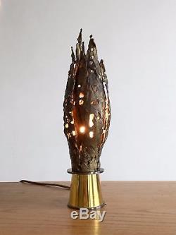 1970 1 Lampe & 2 Appliques Sculpture Art-deco Moderniste Brutalist Shabby-chic