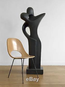 1970-1980 Sculpture Couple Danse Art-deco Moderniste Brutaliste Cubiste