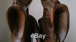 2 statues sculptures art africain Malawi, Ebène massif, antérieures 1950