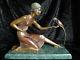 Ancienne Statue Sculpture En Bronze Femme Au Perroquet Signee Chiparus Xx Siecle