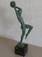 Art Déco Le Verrier Dit Guerbe Sculpture Ésméralda Bronze Patine Verte