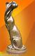 Art Deco, Stylised Cheetah, Signed Bronze Statue Figure Cubist Cat Sculpture