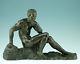 Alexandre Maniére Art Déco 1930 France Bronze Sculpture Rastender Athlet
