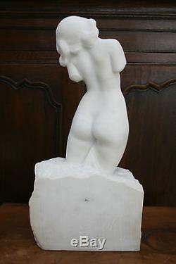 Amédéo GENNARELLI Femme nue Sculpture en marbre de Carrare Art Déco