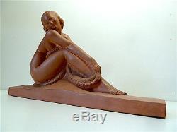 Amedeo Gennarelli Terre Cuite Nue Femme Assise Art Deco Terracotta