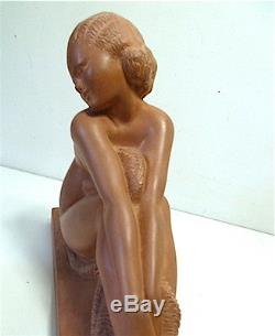 Amedeo Gennarelli Terre Cuite Nue Femme Assise Art Deco Terracotta