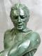 Ancien Trophée Joueur Football Statue Sculpture Patine Bronze Art Deco