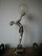 Ancien Lampe Art Deco Balleste Sculpture Femme Vintage Statue Lamp Dancer Woman