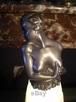 Ancien lampe art deco sculpture femme nue antique statue lamp nude woman figural