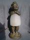 Ancien Lampe Veilleuse Art Deco Solazzinni Sculpture Enfant Antique Lamp Figural