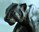 Ancienne Sculpture Statue Art Deco En Bronze Tigre Panthère