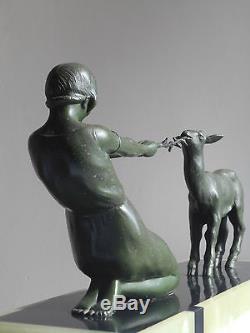 Ancienne Sculpture Statue Art Deco signee JANLE - Le Verrier